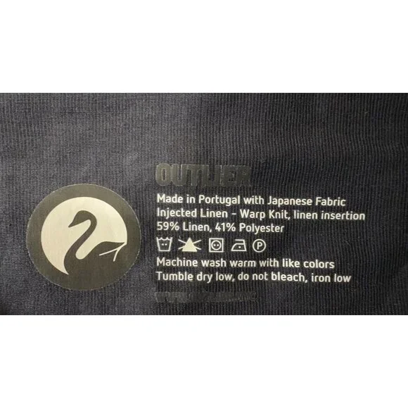 Outlier Injected Linen Pants size 34 color navy NEW made in Portugal